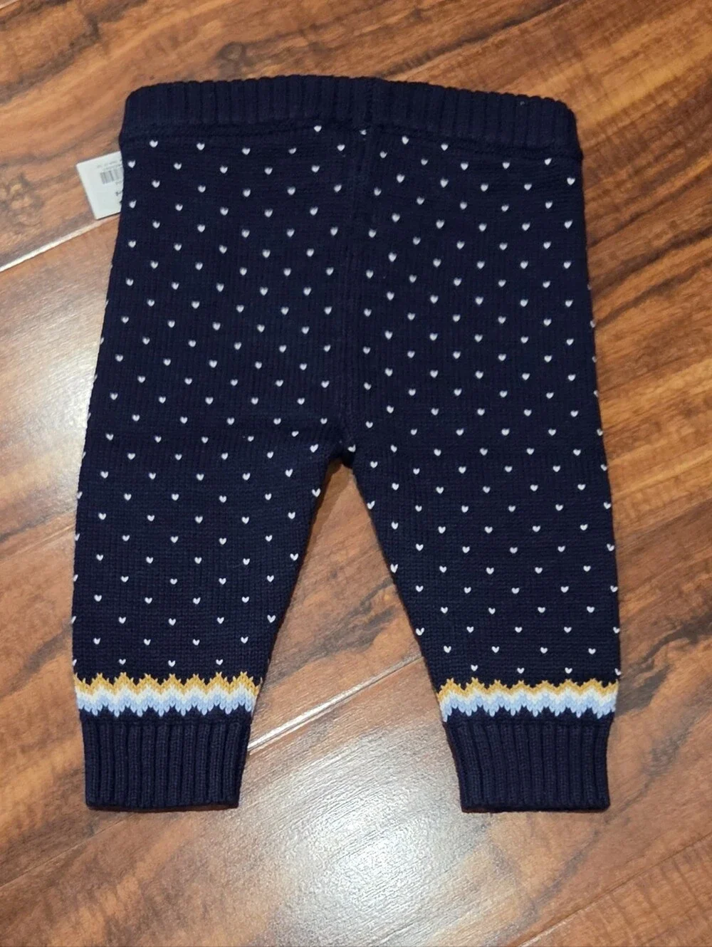 Janie and Jack NWT 3-6 months white/yellow/navy fair isle sweater and pants set